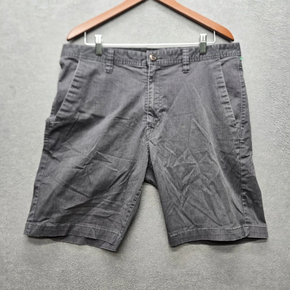 Volcom Men Shorts 36 Gray Embroidered Chino Twill 11
